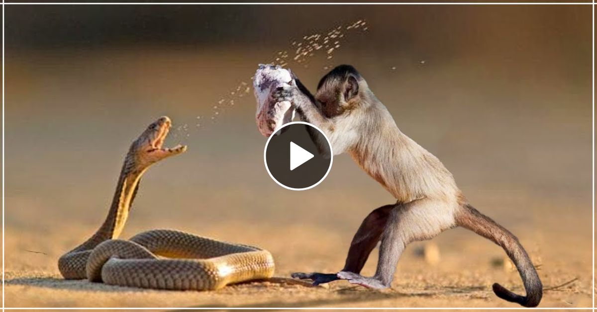 बंदर से पन्गा लेना सांप पर पड़ा भारी, पल भर में याद दिला दी नानी- देखें वीडियो